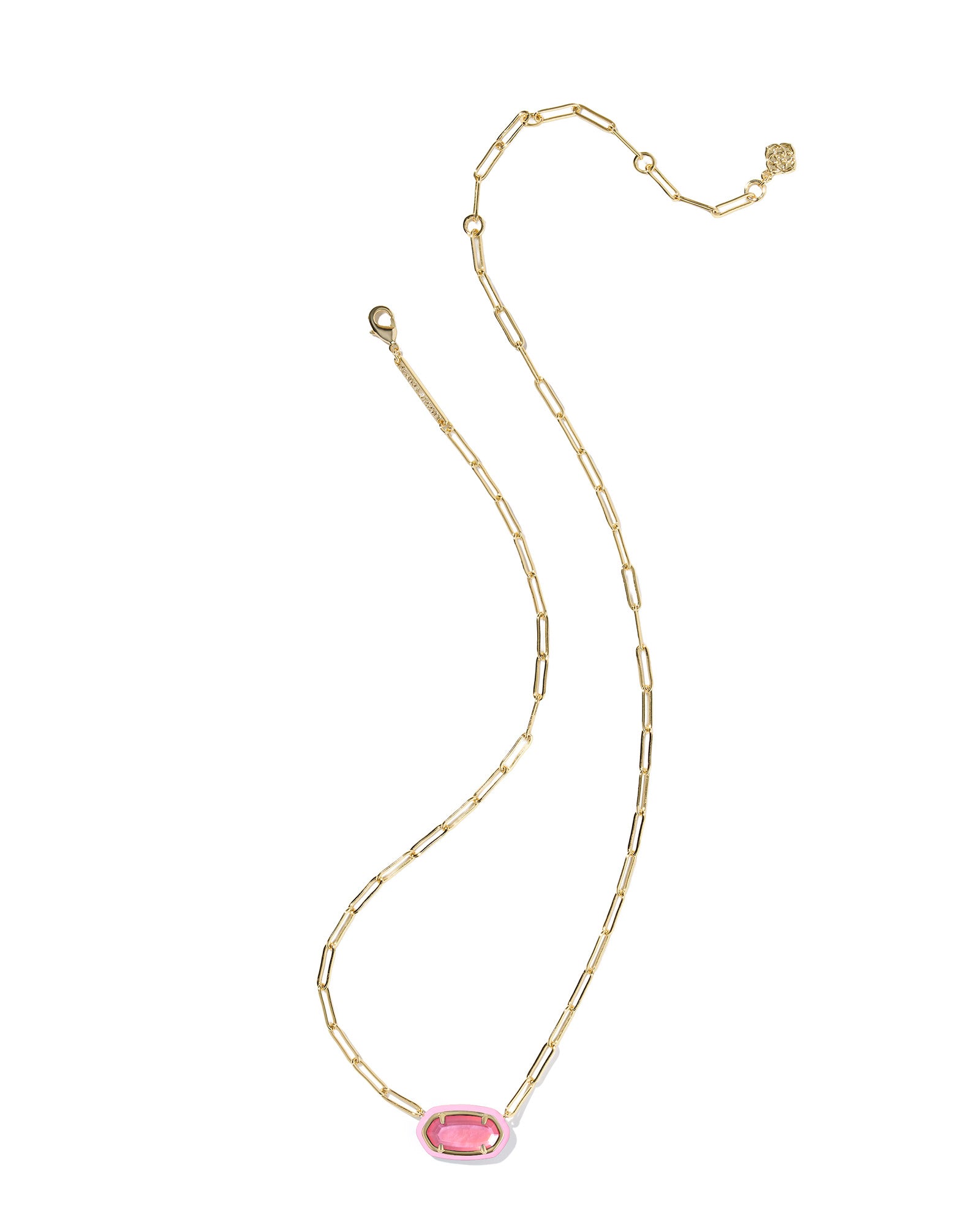 ELISA ENAMEL FRAMED PAPERCLIP NECKLACE