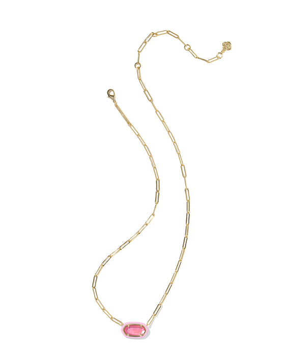 ELISA ENAMEL FRAMED PAPERCLIP NECKLACE