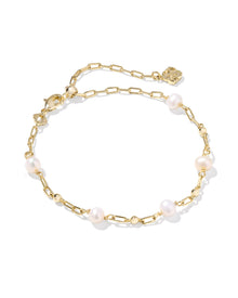  ASHTON DELICATE CHAIN PEARL BRACELET