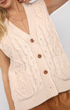 SWIFT CABLE KNIT CARDIGAN VEST