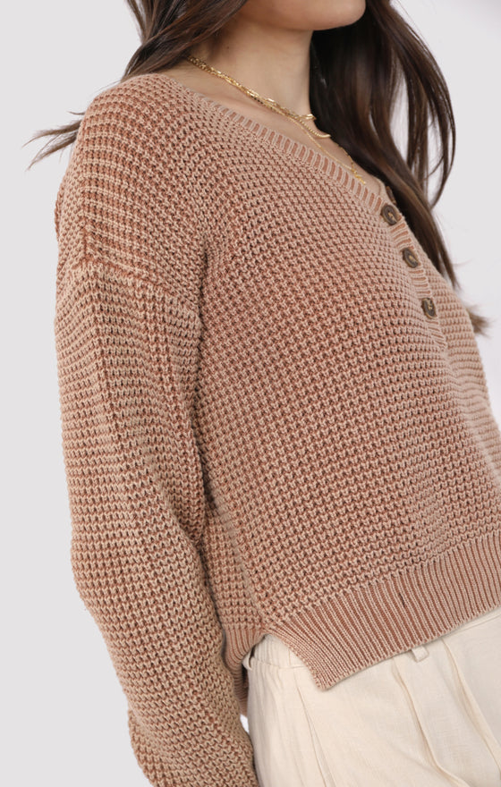 BRIXTON BUTTON DETAIL SWEATER