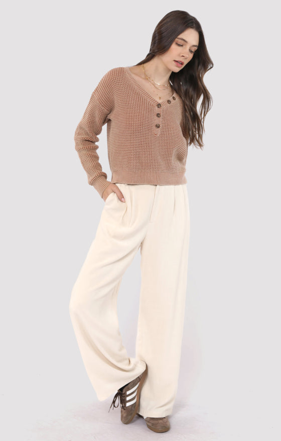 BRIXTON BUTTON DETAIL SWEATER