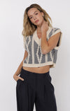 MACY TWO TONE CABLE KNIT VEST