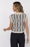 MACY TWO TONE CABLE KNIT VEST