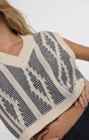 MACY TWO TONE CABLE KNIT VEST