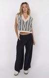 MACY TWO TONE CABLE KNIT VEST