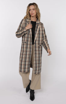  STEADY BRUSHED PLAID COAT