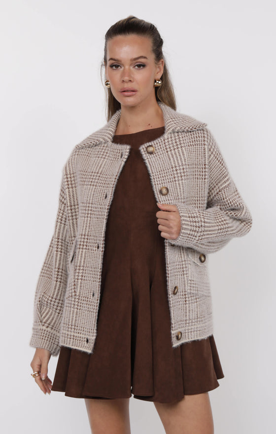 LOLA PLAID SWEATER JACKET
