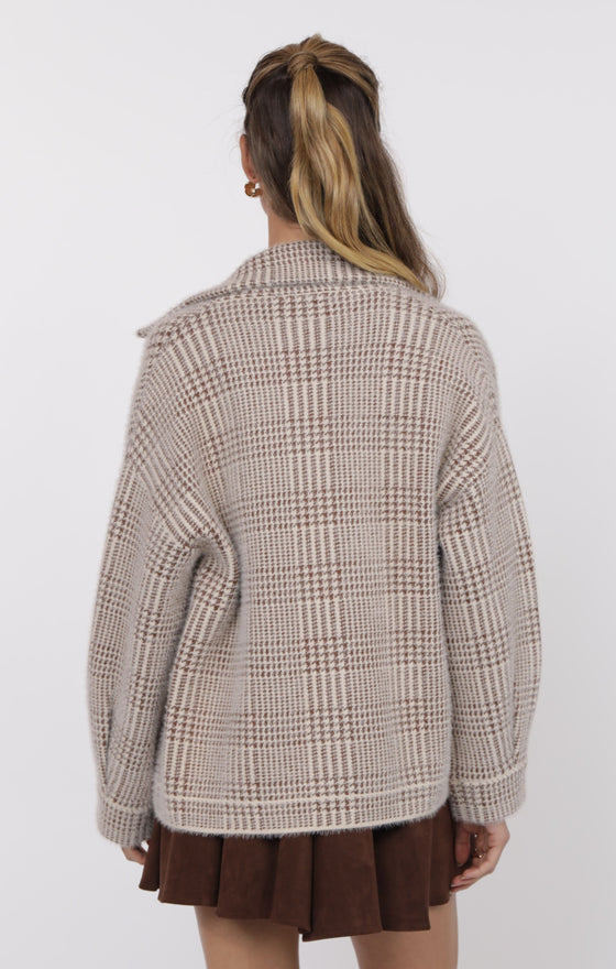 LOLA PLAID SWEATER JACKET