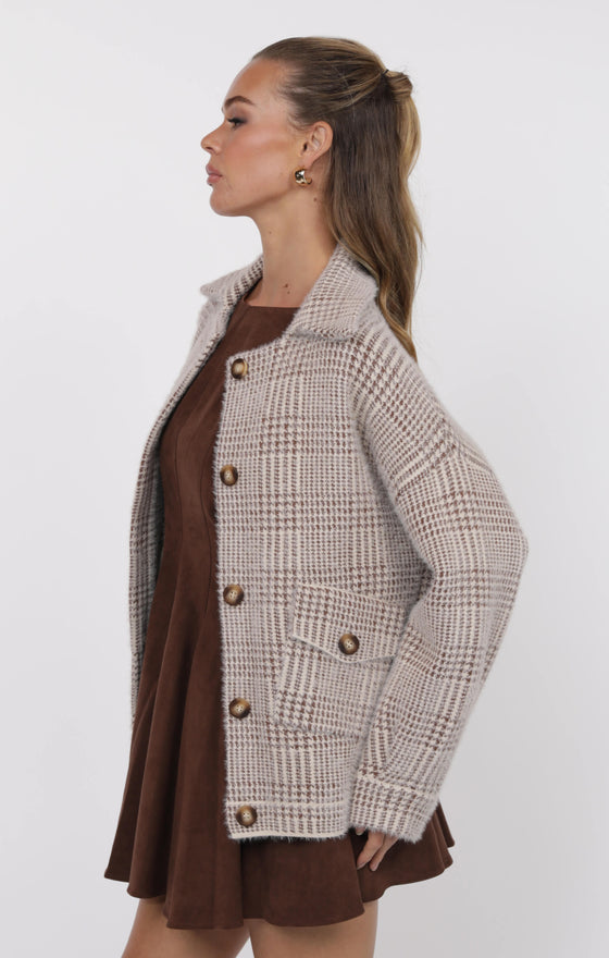 LOLA PLAID SWEATER JACKET