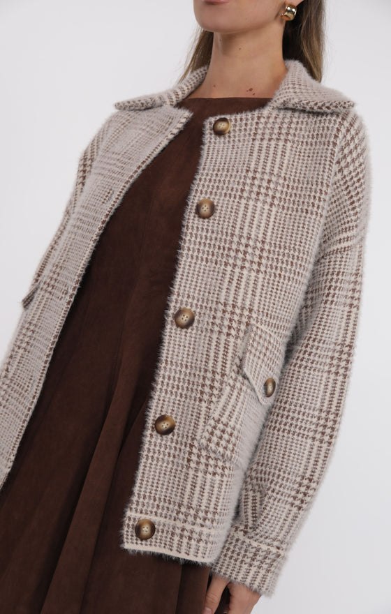 LOLA PLAID SWEATER JACKET