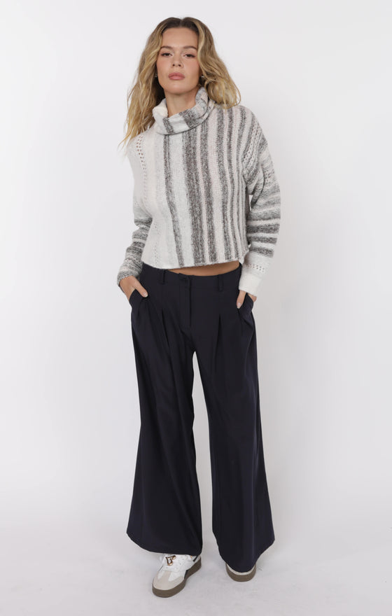 MOST WANTED PLEAT FRONT WIDE LEG PANTS