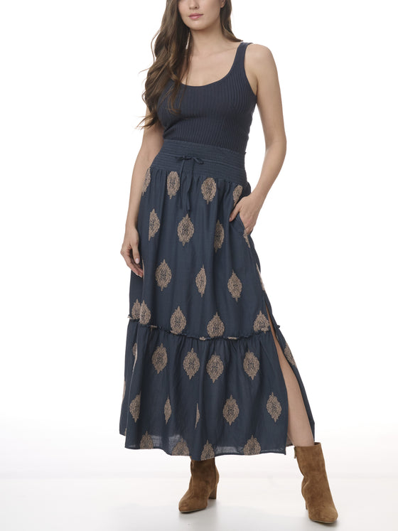 VIVIAN EMBROIDERED MAXI SKIRT