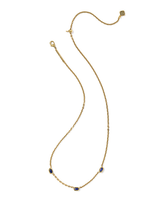 MINI ELISA THREE STONE STRAND NECKLACE