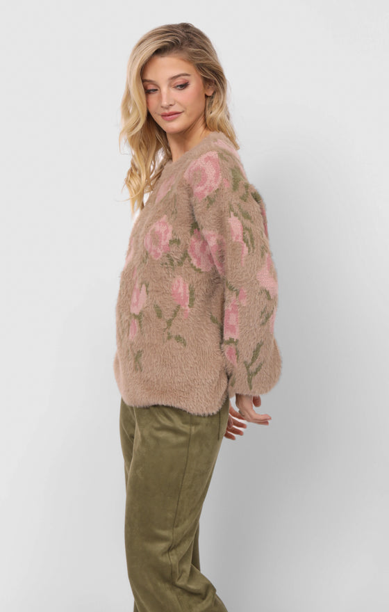 CAMILA EYELASH YARN SWEATER