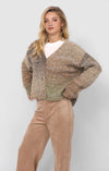 SMILEY OMBRE FUZZY KNIT CARDIGAN