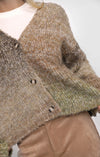 SMILEY OMBRE FUZZY KNIT CARDIGAN