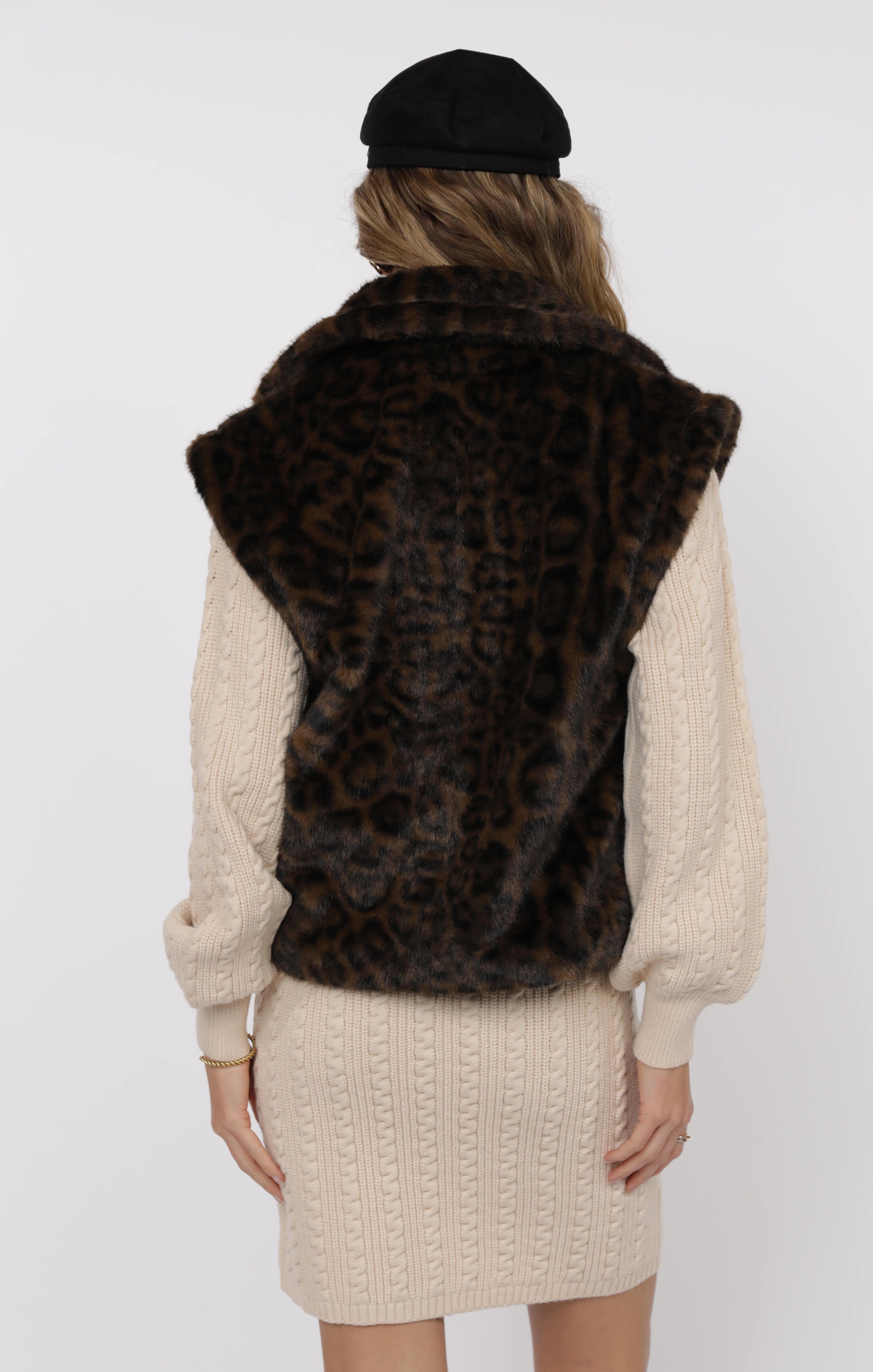 WAVERLY LEOPARD FAUX FUR VEST