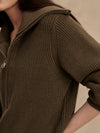 MAURA HALF ZIP RIB KNIT SWEATER