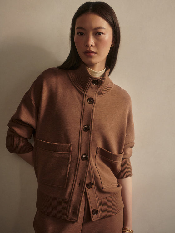 SABRINA BUTTON THROUGH SWEATSHIRT