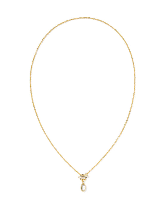 MINI ELISA TOGGLE PENDANT NECKLACE in ivory mother of pearl