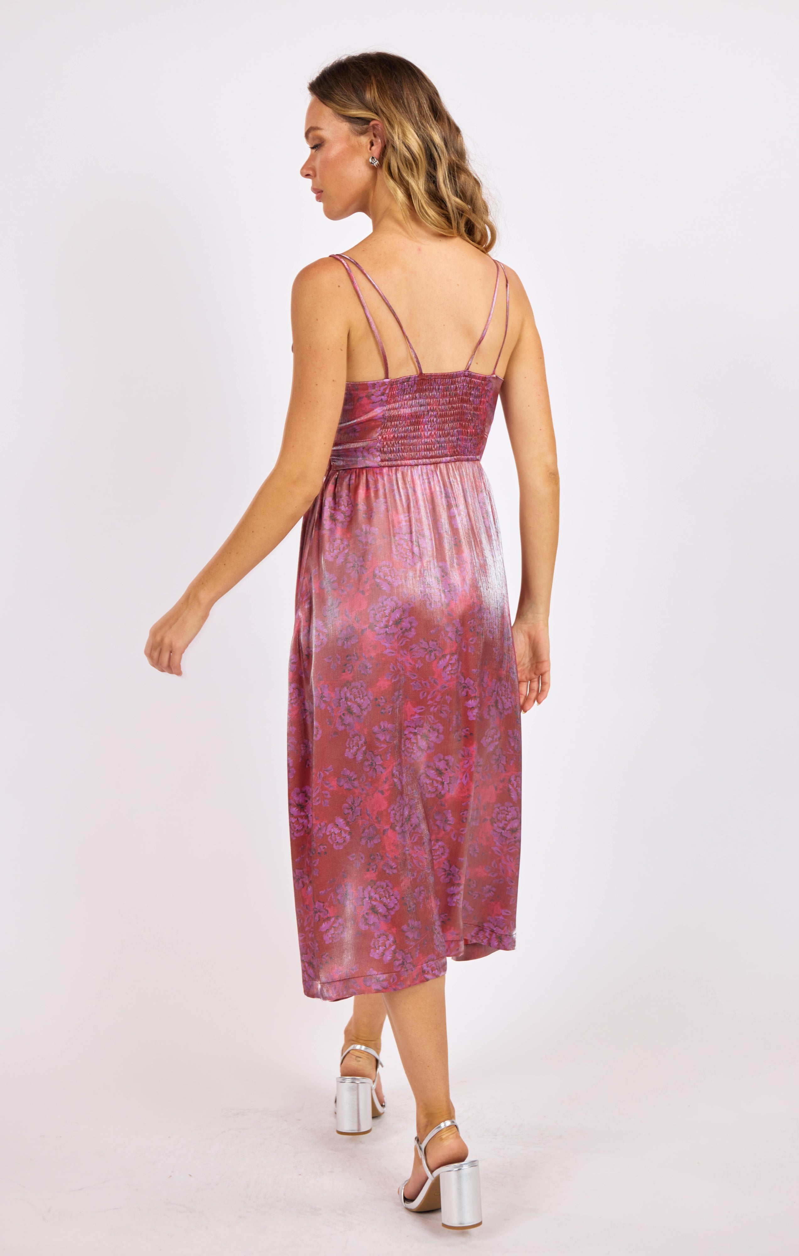 FLORAL GLOW MIDI DRESS