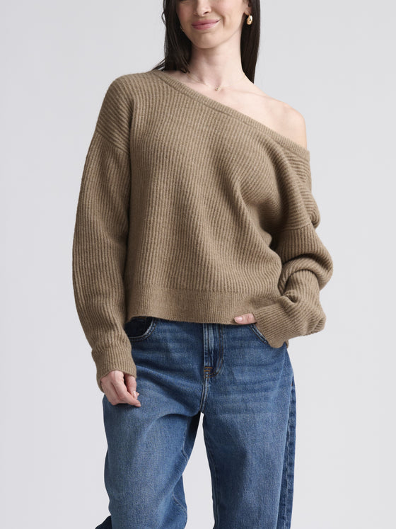 STASSI SATIN TIE SWEATER