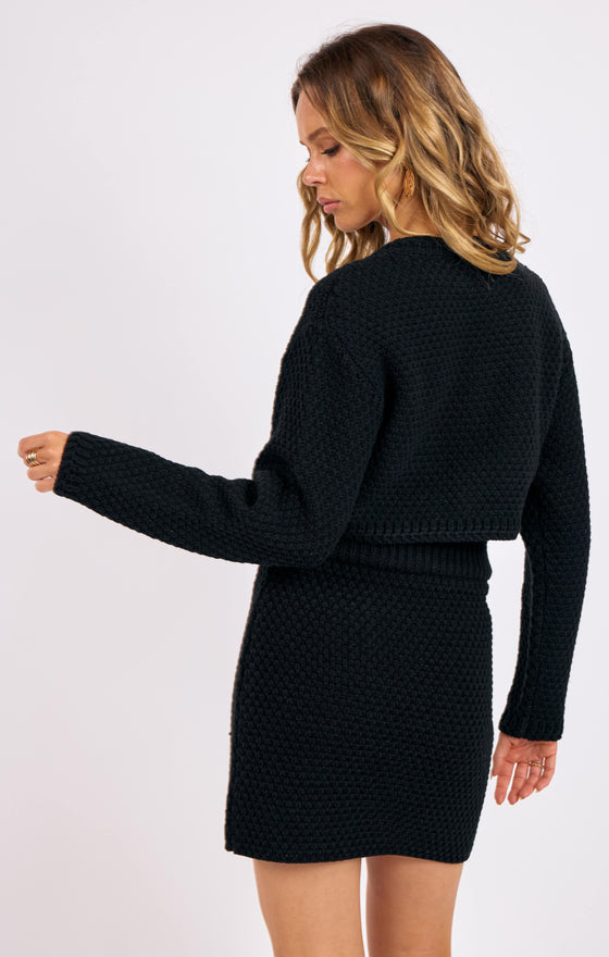 ODESSA WAFFLE CARDIGAN