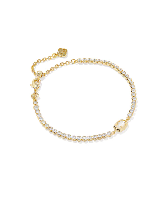 EMILIE GOLD TENNIS BRACELET in ivory mother of pearl