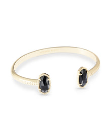  ELTON GOLD CUFF BRACELET in black onyx
