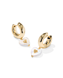  SASHA HEART GOLD HUGGIE EARRINGS