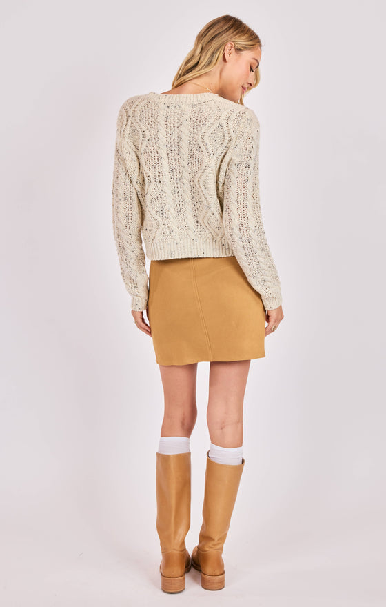 EFFORTLESS CABLE KNIT CARDIGAN SWEATER