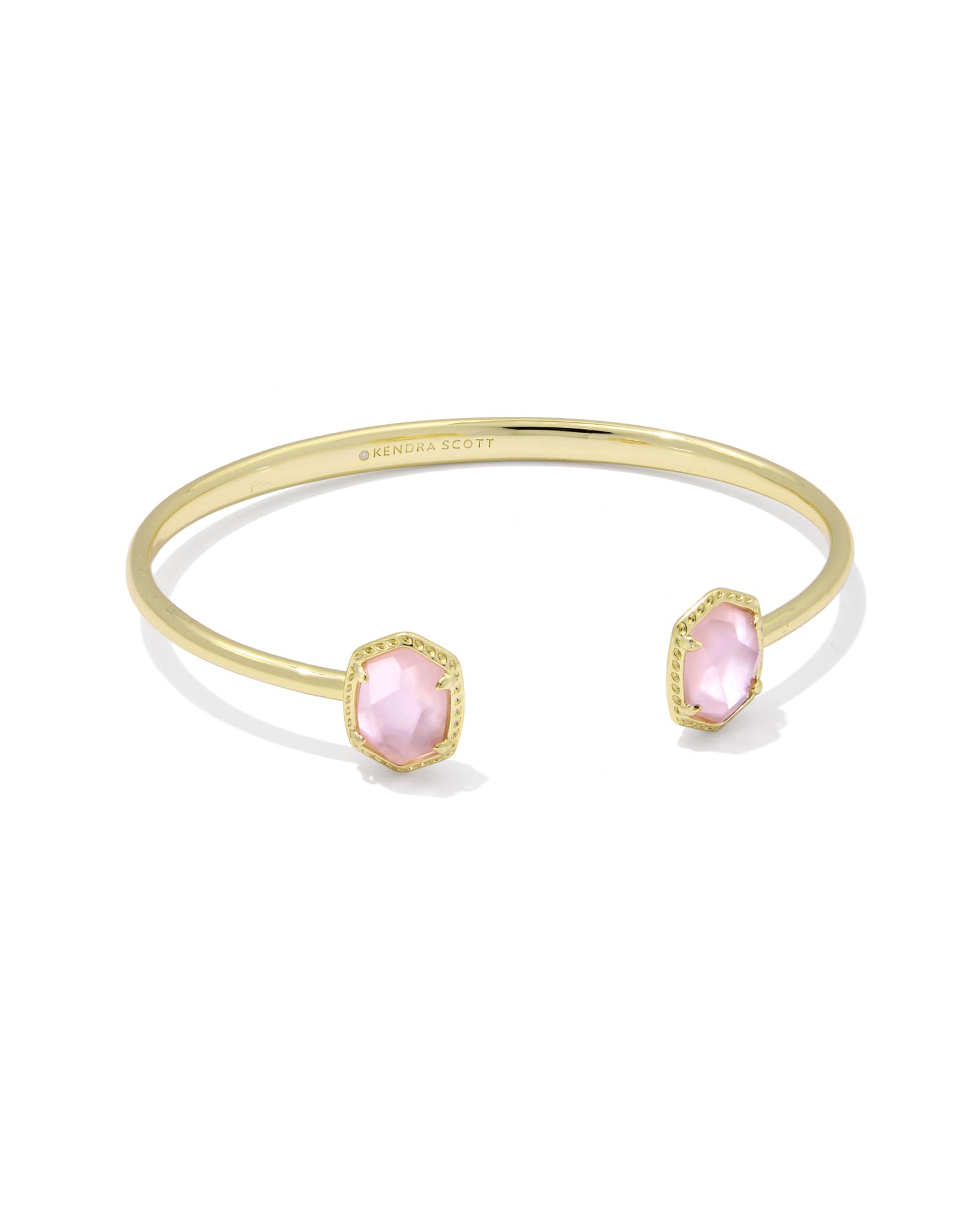 DAPHNE FRAME CUFF BRACELET in light pink mother of pearl