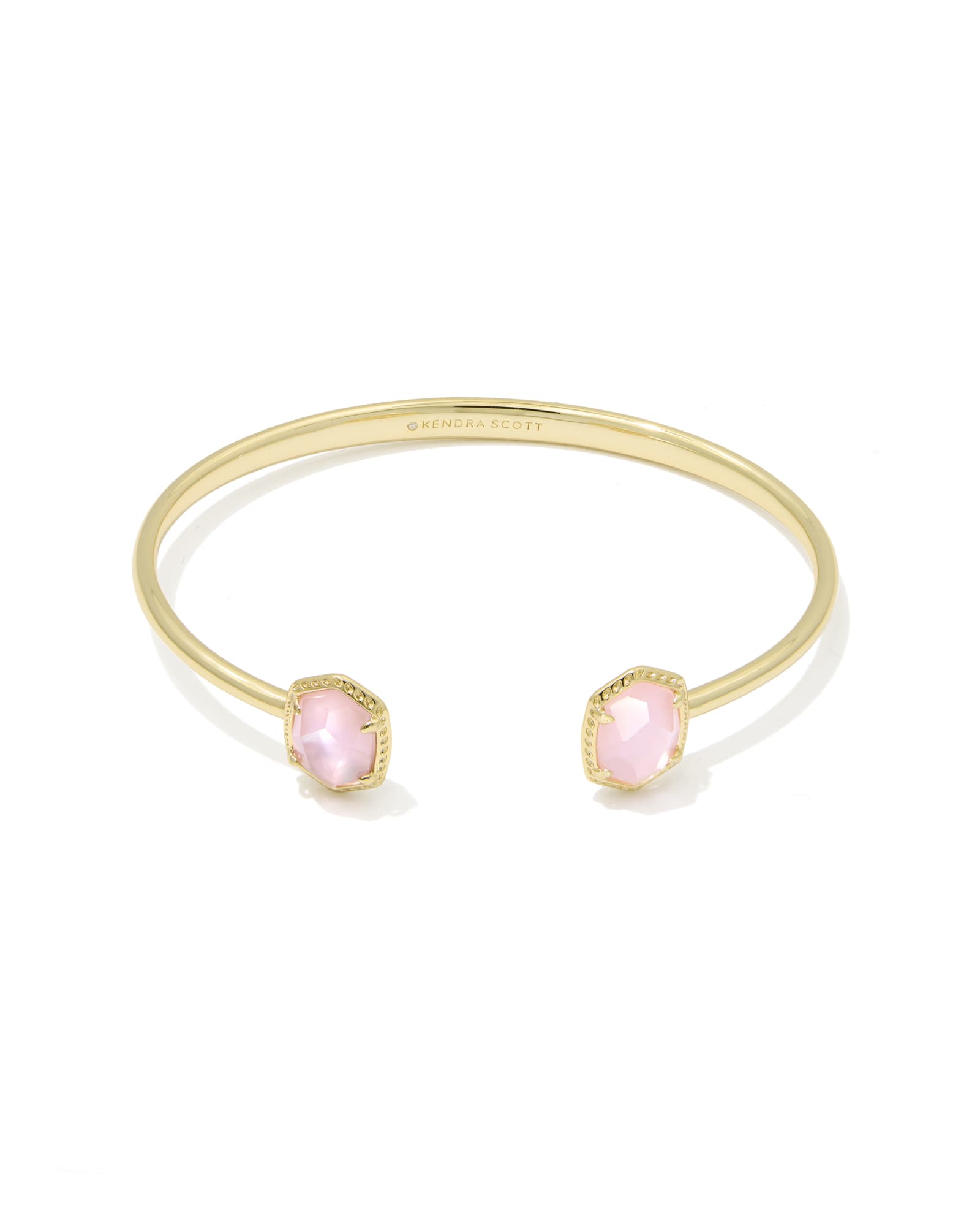 DAPHNE FRAME CUFF BRACELET in light pink mother of pearl