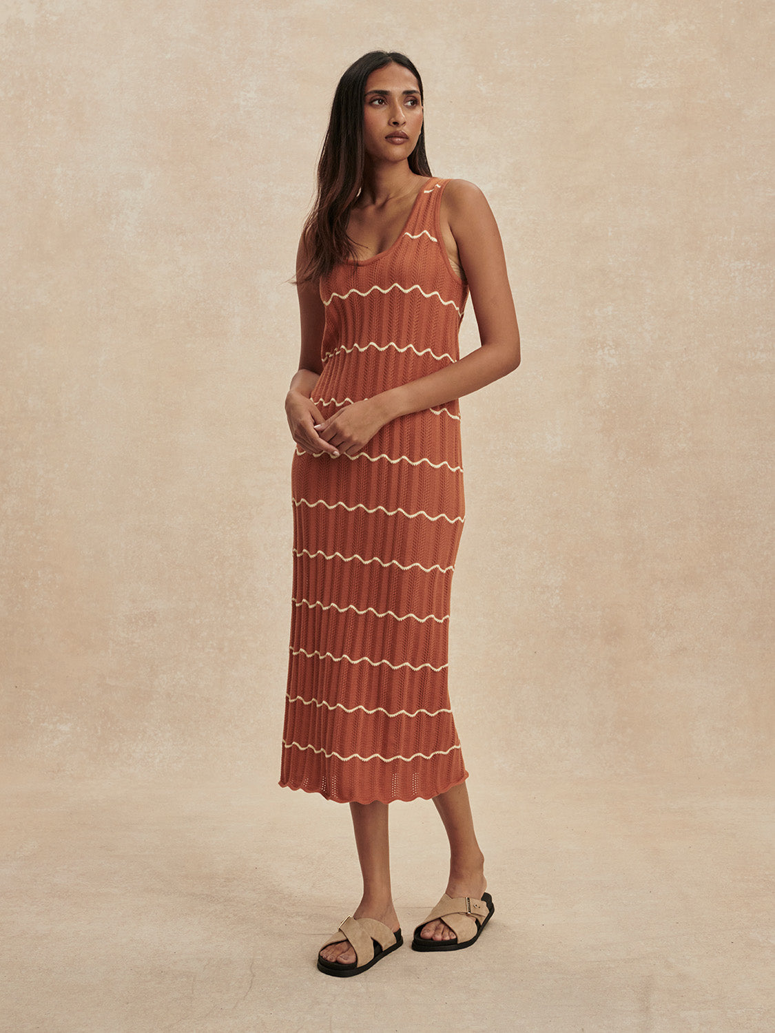 YUNA SCALLOP KNIT DRESS