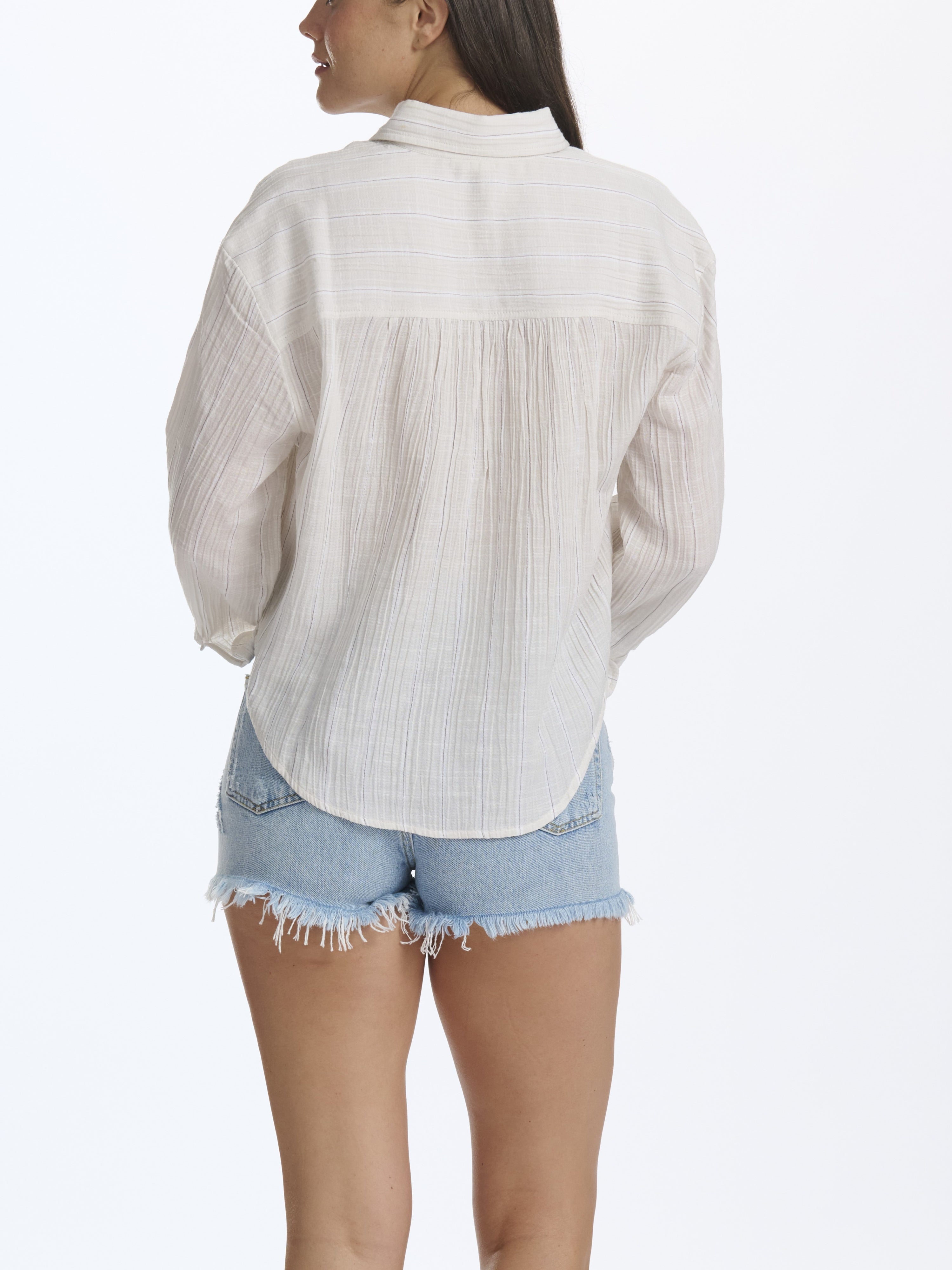 JAYLEI STRIPED BUTTON DOWN TOP