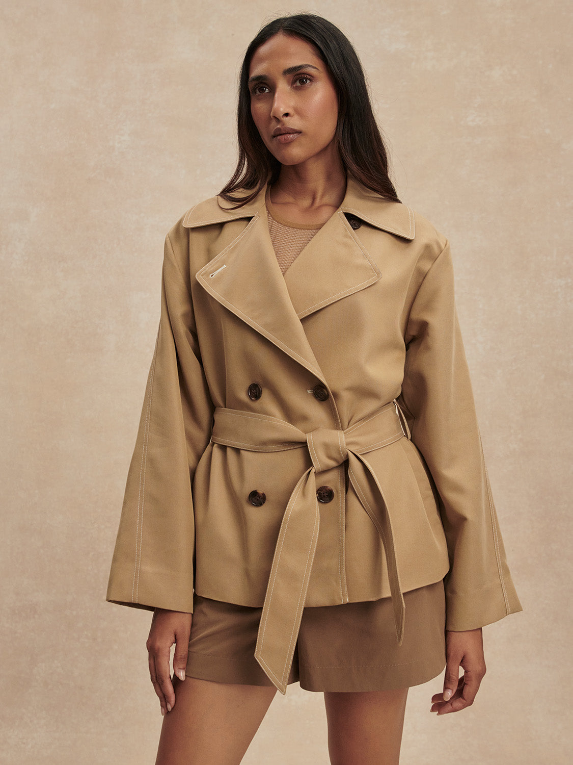 MADDOX SHORT TRENCH COAT