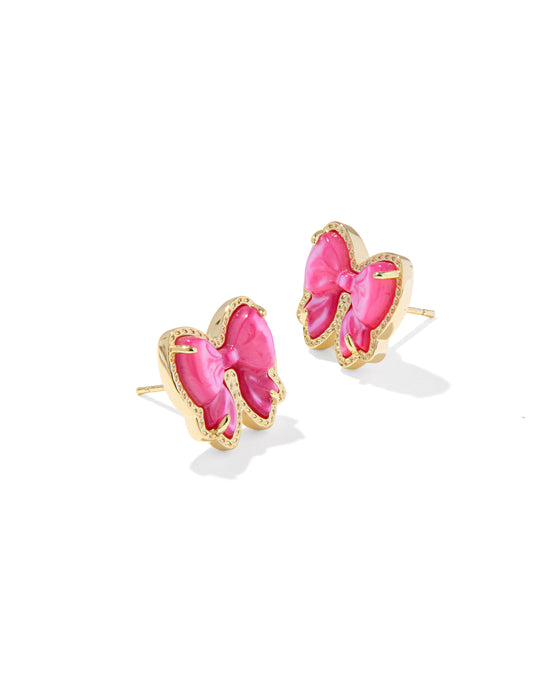 HALEY BOW GOLD STUD EARRINGS