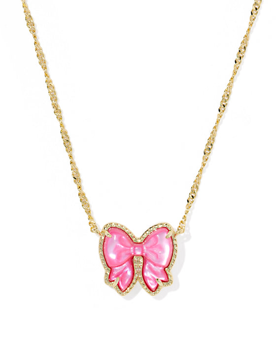 HALEY BOW GOLD SHORT PENDANT REVERSIBLE NECKLACE
