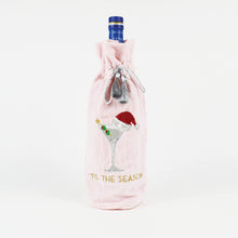  8 Oak Lane - Martini Pink Embroidered Wine Bag