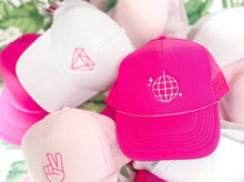  Icon Trucker Hat - hot pink hat with white smiley