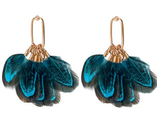  Peacock Feather Tassel Earrings