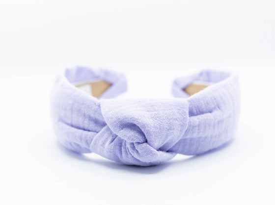 LAVENDER KNOT HEADBAND - gauze fabric