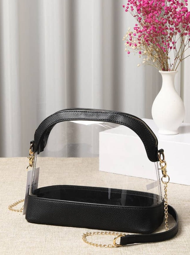 CLEAR STADIUM BAG - black