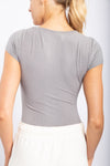 RIBBED SCOOP NECK BODYSUIT