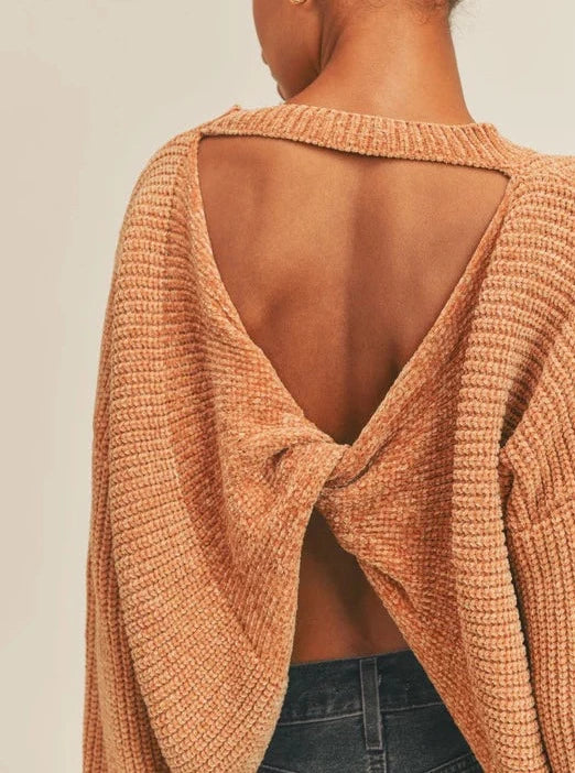 MELANIE TWIST BACK SWEATER