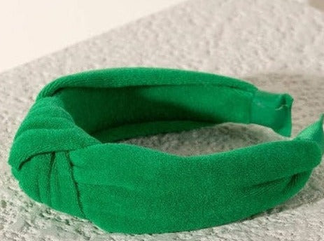 KNOTTED TERRY HEADBAND - green