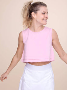  Double-Layered Edged Cropped Tank Top