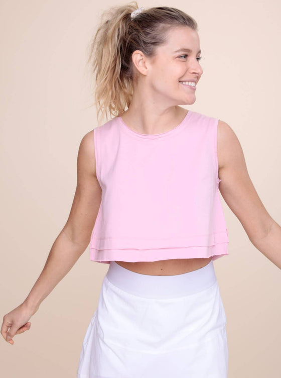 Double-Layered Edged Cropped Tank Top