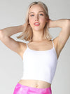 LOW BACK CROP TOP - white